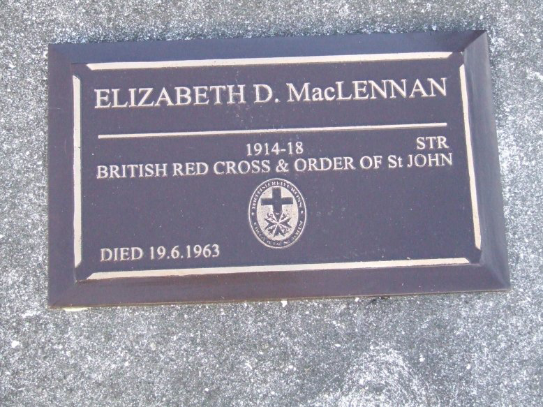 Photo of headstones/Elizabeth Maclennan died 1963 MI Waipukurau
